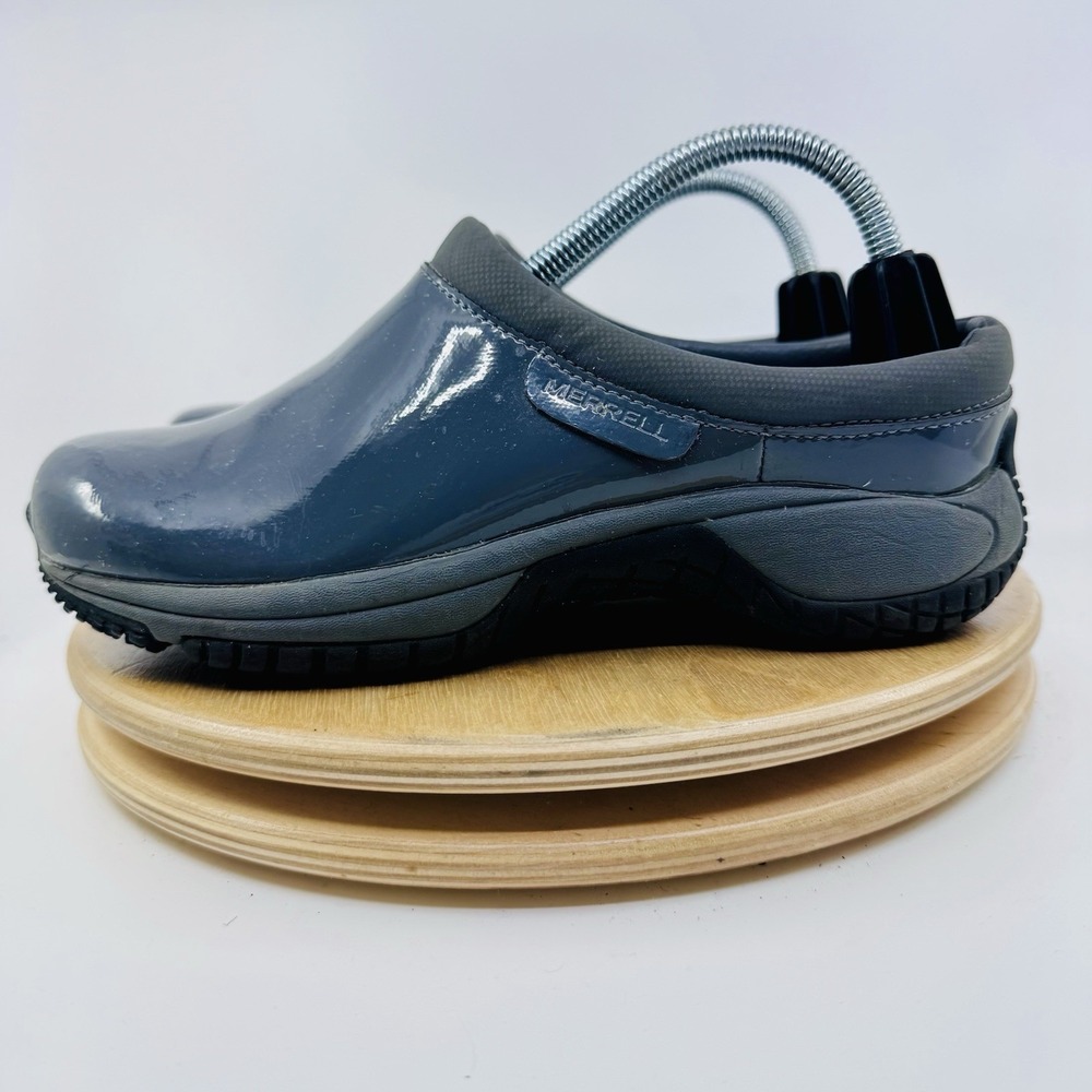 Merrell Encore Moc Pro Shine Womens 6 Gray Slip Resistant Work Clog J001436